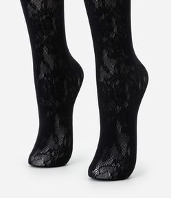 Meia Cano Médio em Poliamida Floral Lupo