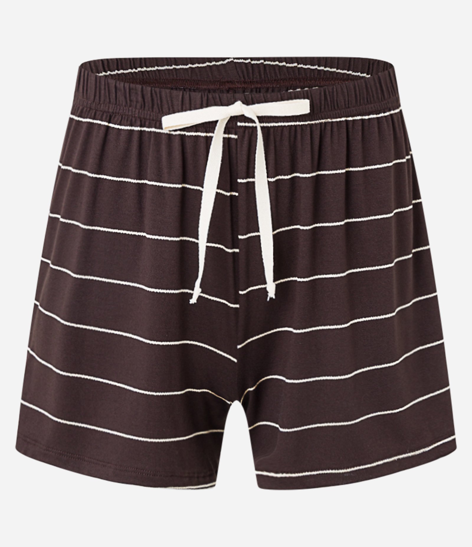 Pijama Short Doll em Viscose com Listras em Fio Metalizado Marrom 6