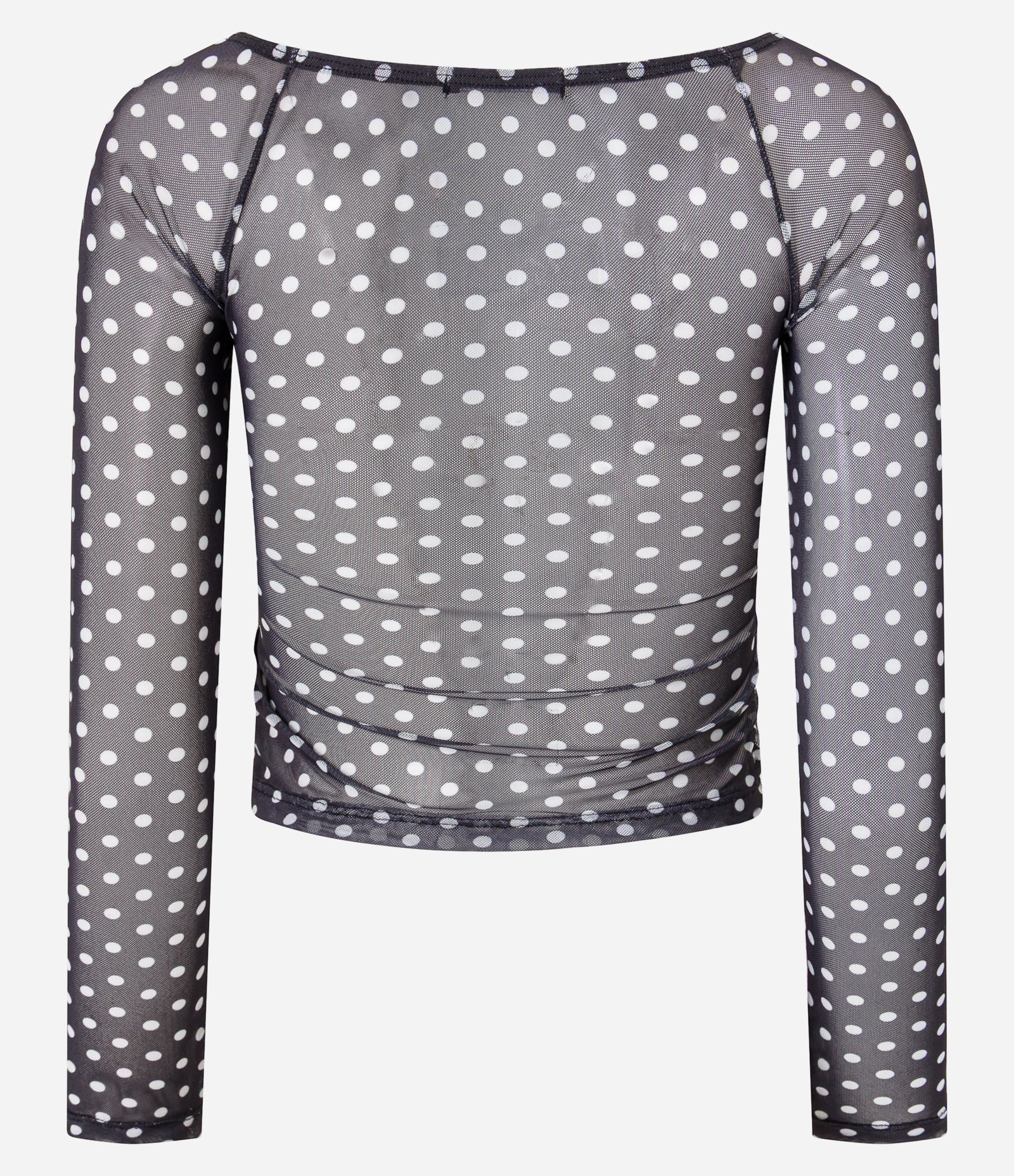 Blusa em Tule Poá com Torcidinho no Busto Preto 6