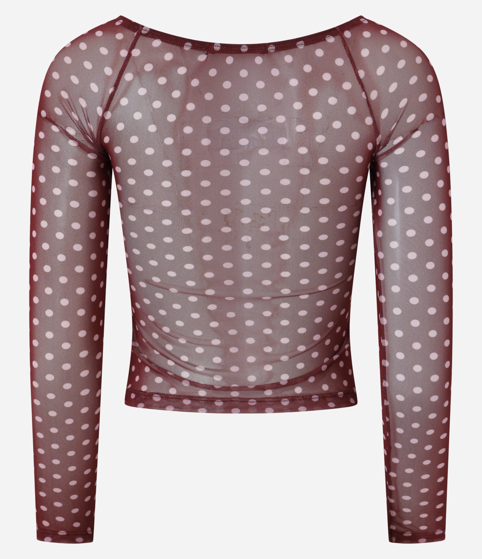 Blusa em Tule Poá com Torcidinho no Busto Vermelho 5