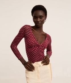 Blusa em Tule Poá com Torcidinho no Busto