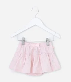 Short Saia Infantil com Lacinho e Texturizado - Tam 0 a 18 Meses
