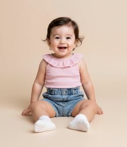 Short Infantil em Jeans - Tam 3 a 18 Meses