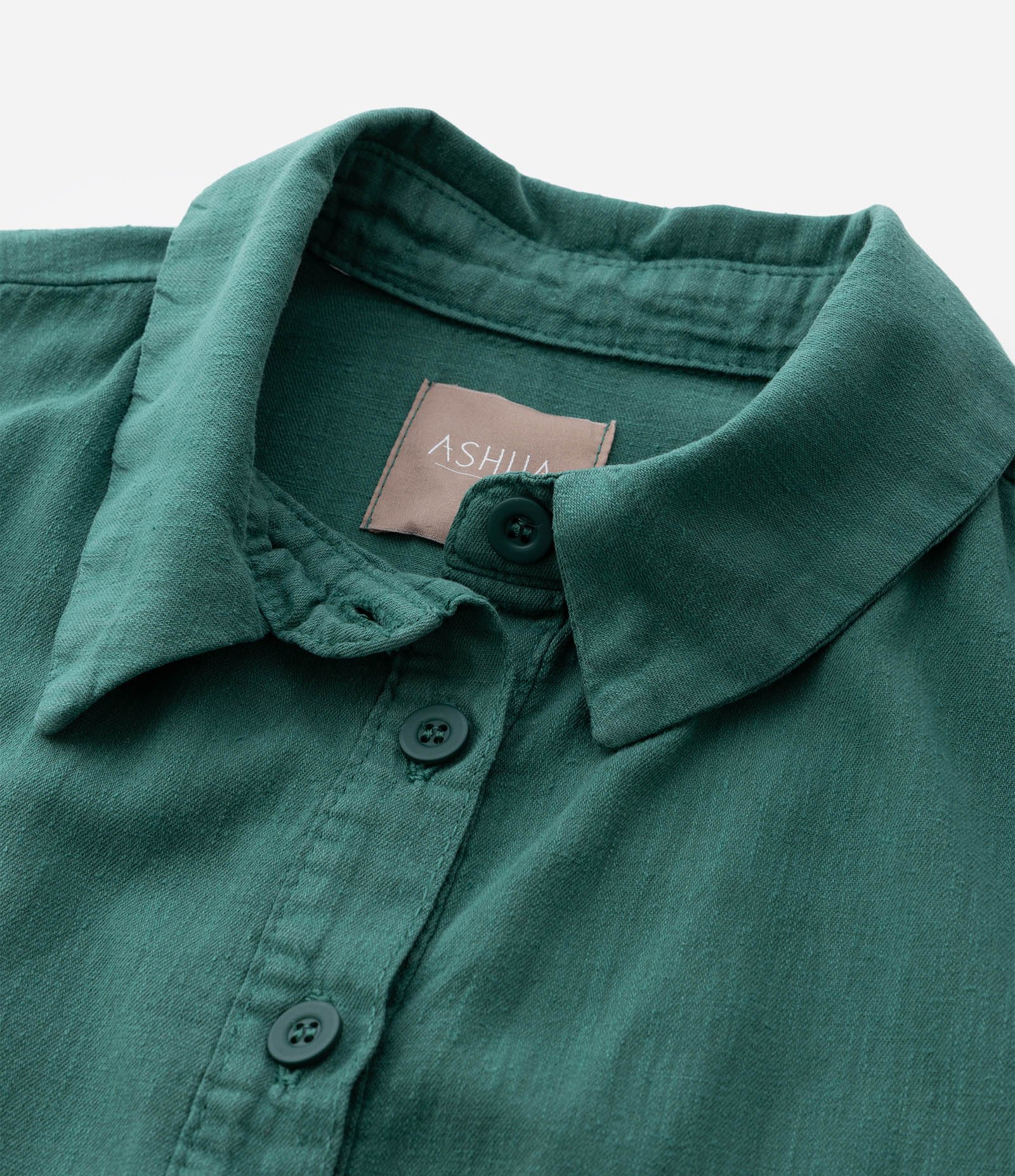 Camisa em Sarja Leve com Detalhe de Entremeios Curve & Plus Size Verde 8