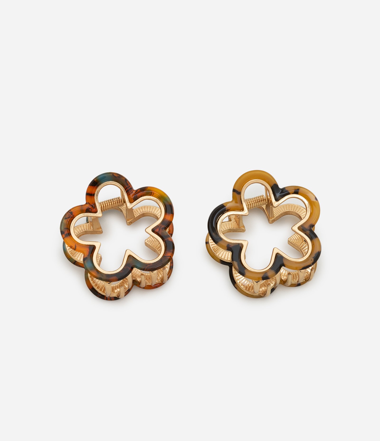 Kit 02 Piranhas de Cabelo com Formato Flor Dourado 1