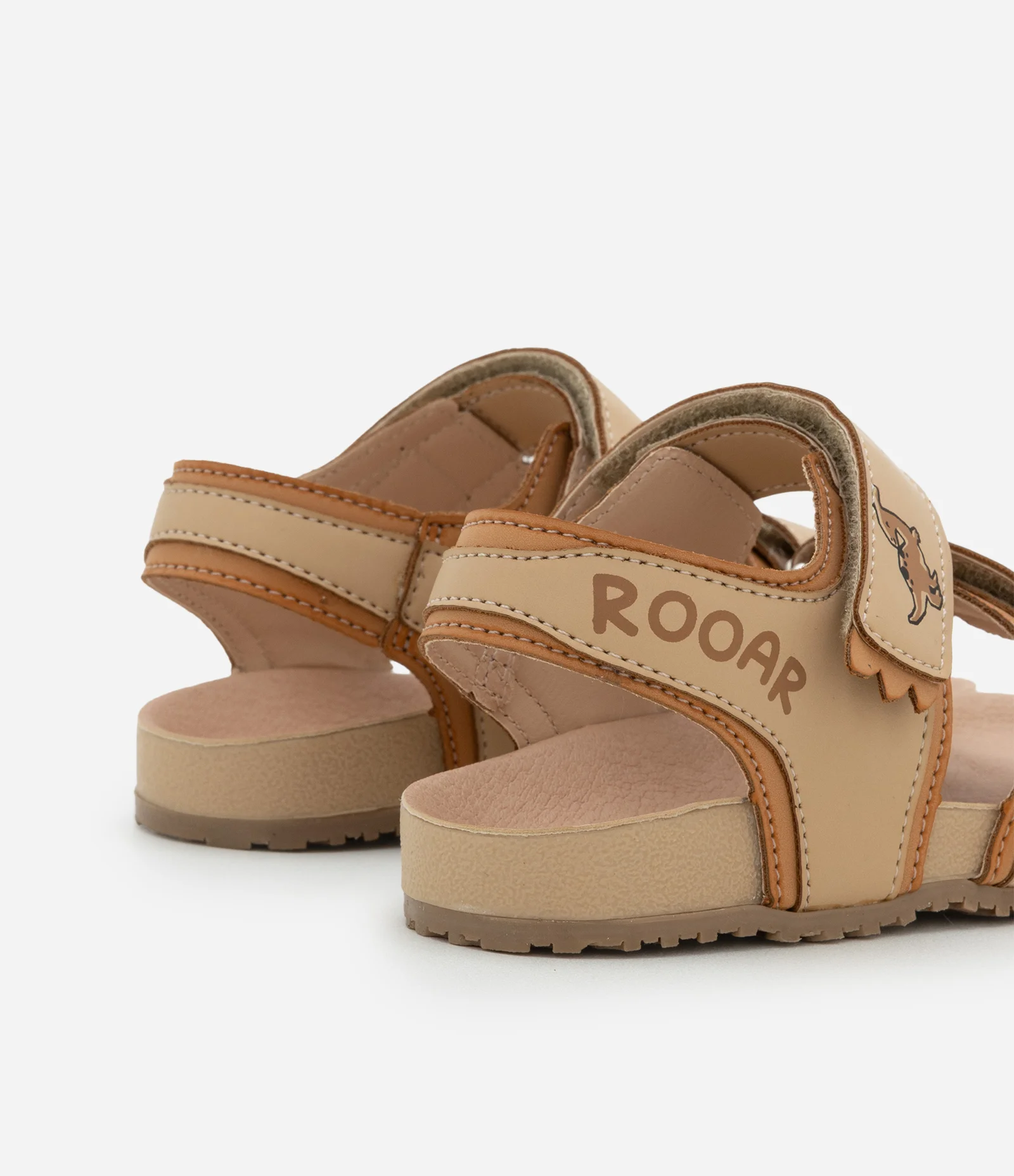 Sandália Infantil de Tiras Estampa Dinossauro - Tam 20 A 27 Marrom 2