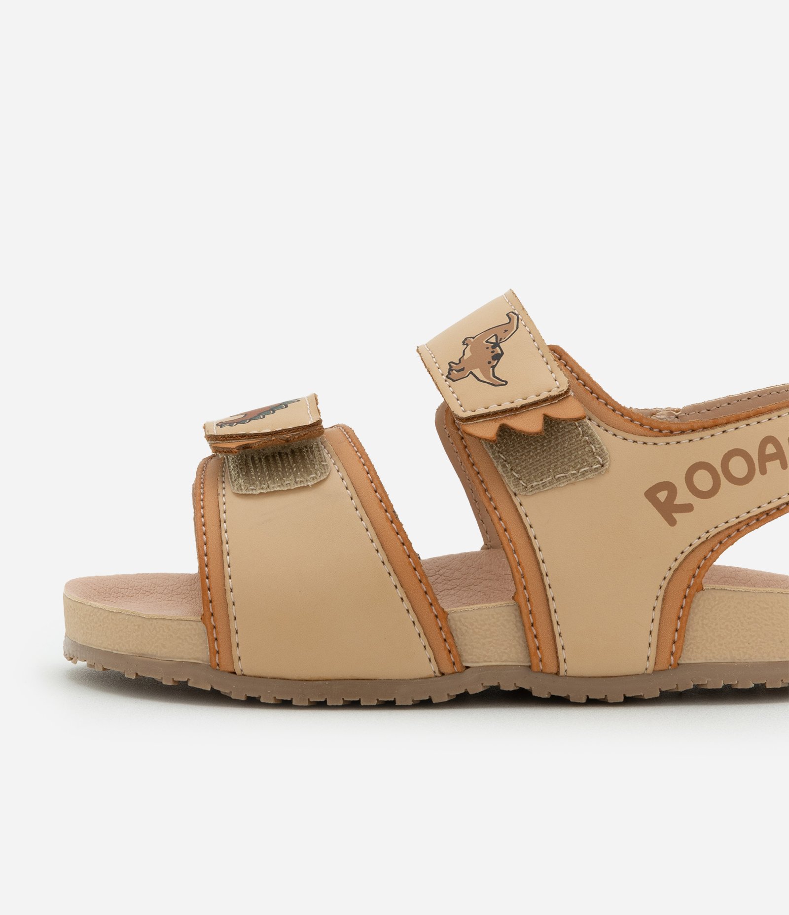 Sandália Infantil de Tiras Estampa Dinossauro - Tam 20 A 27 Marrom 3