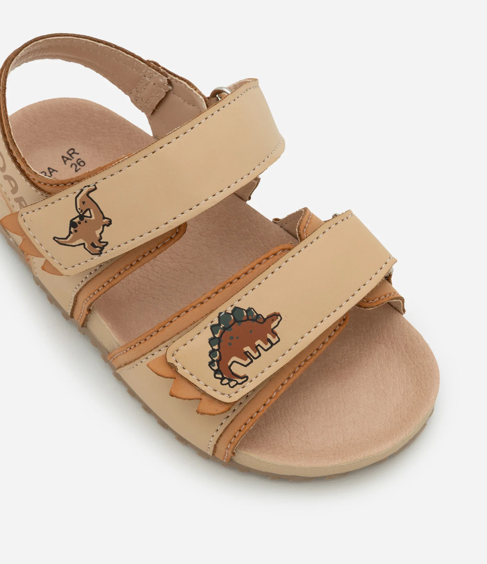 Sandália Infantil de Tiras Estampa Dinossauro - Tam 20 A 27 Marrom 5