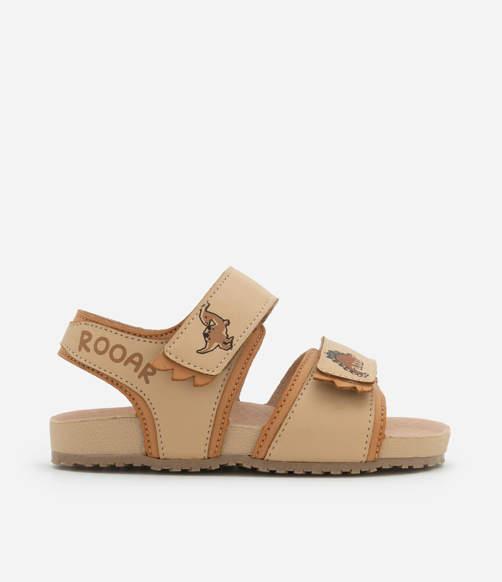 Sandália Infantil de Tiras Estampa Dinossauro - Tam 20 A 27 Marrom 6