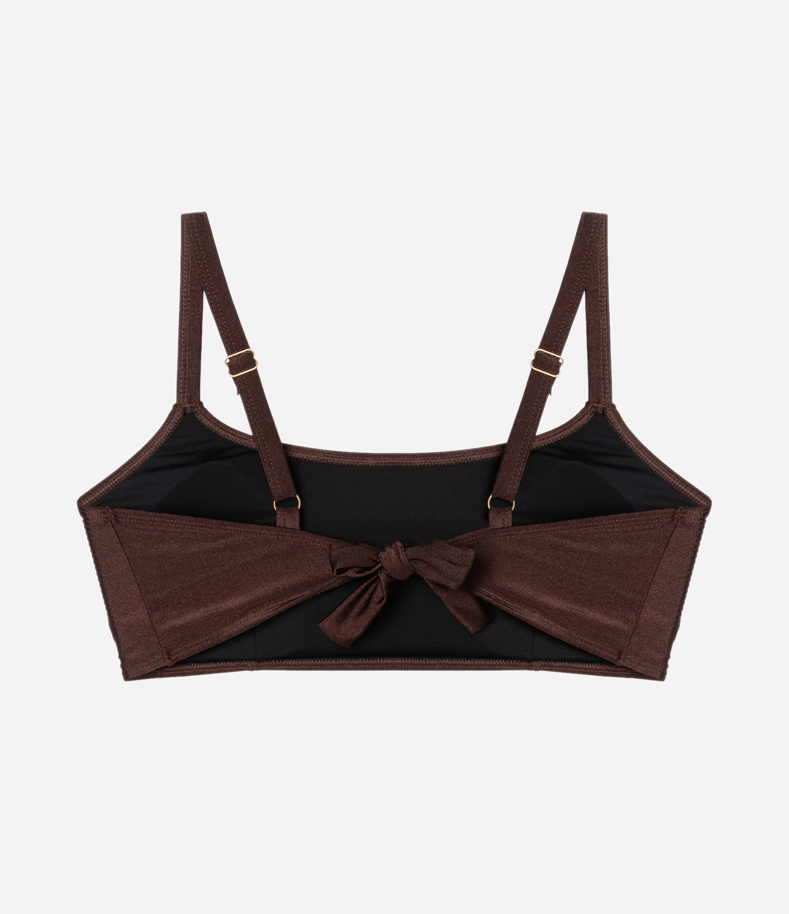 Biquíni Top Reto em Microfibra Brilhante Curve e Plus Size Marrom 5