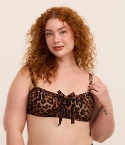 Biquini Top em Microfibra com Estampa Animal Print Onça Curve e Plus Size