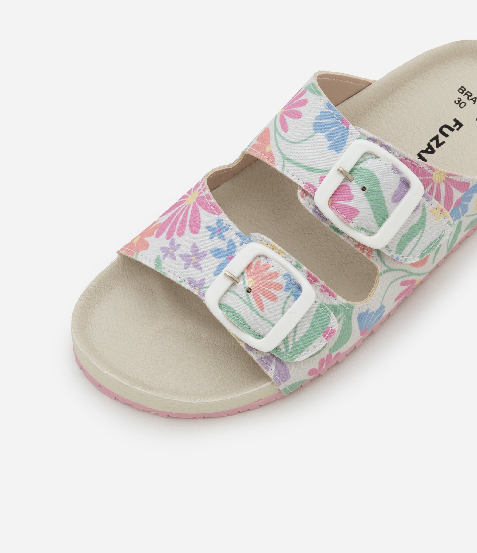 Sandália Infantil com Fivelas e Estampa Floral - Tam 28 ao 35 Multicores 3