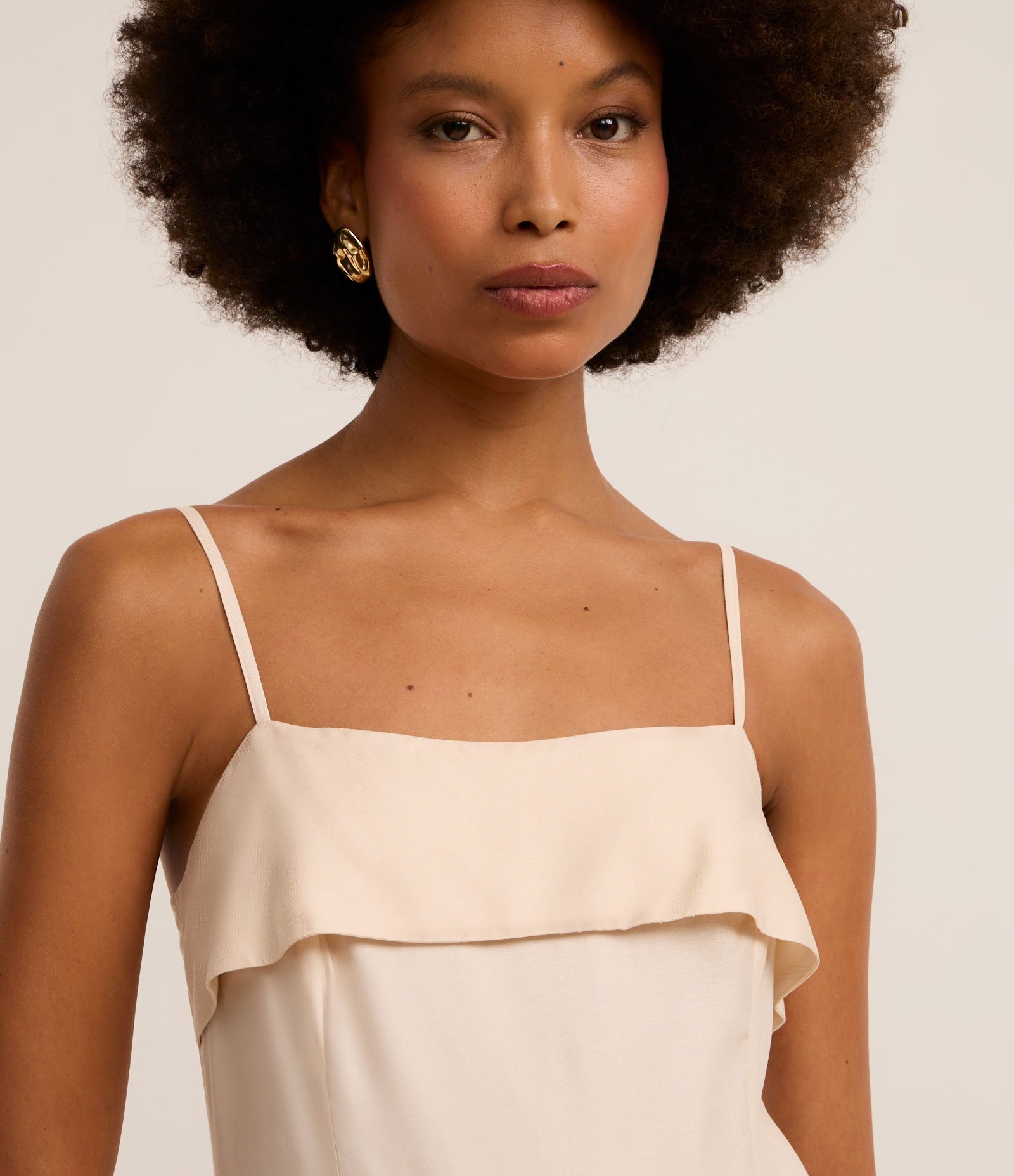 Vestido New Midi em Sarja com Alça Rabo de Rato Rosa Claro 3