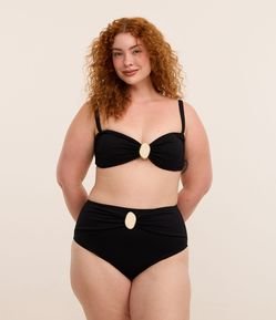 Biquíni Calcinha Hot Pants em Microfibra Texturizada com Pedraria Curve e Plus Size