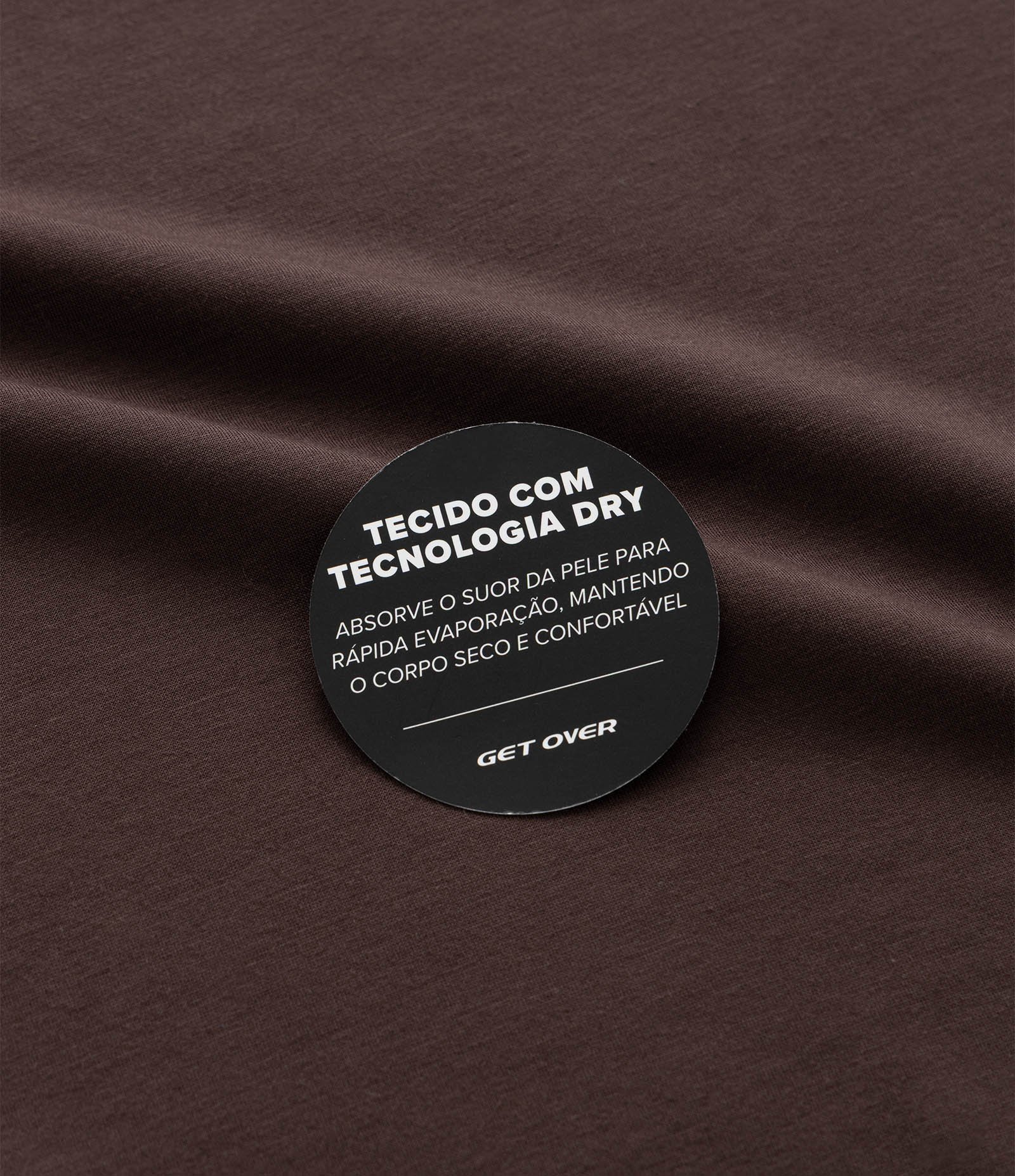 Camiseta Esportiva com Toque Macio com Modal e Estampa Localizada Marrom 9