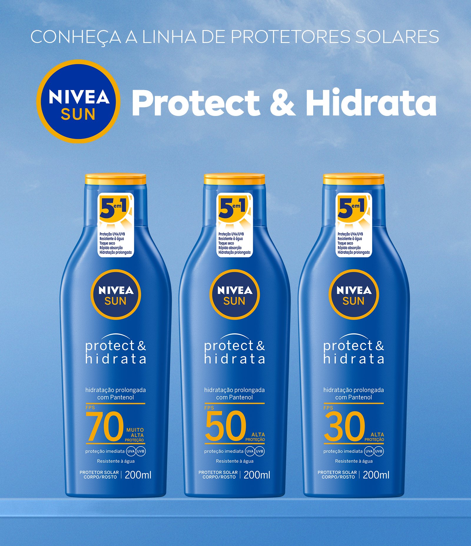 Protetor Solar Corporal Protect e Hidrata FPS 70 Nivea Sun 200ml 9