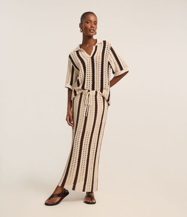 Cor: Marrom/Bege/Off White | Tamanho: PP