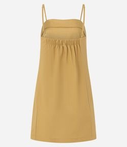 Vestido Curto em Viscose com Bordado Lateral de Tucano