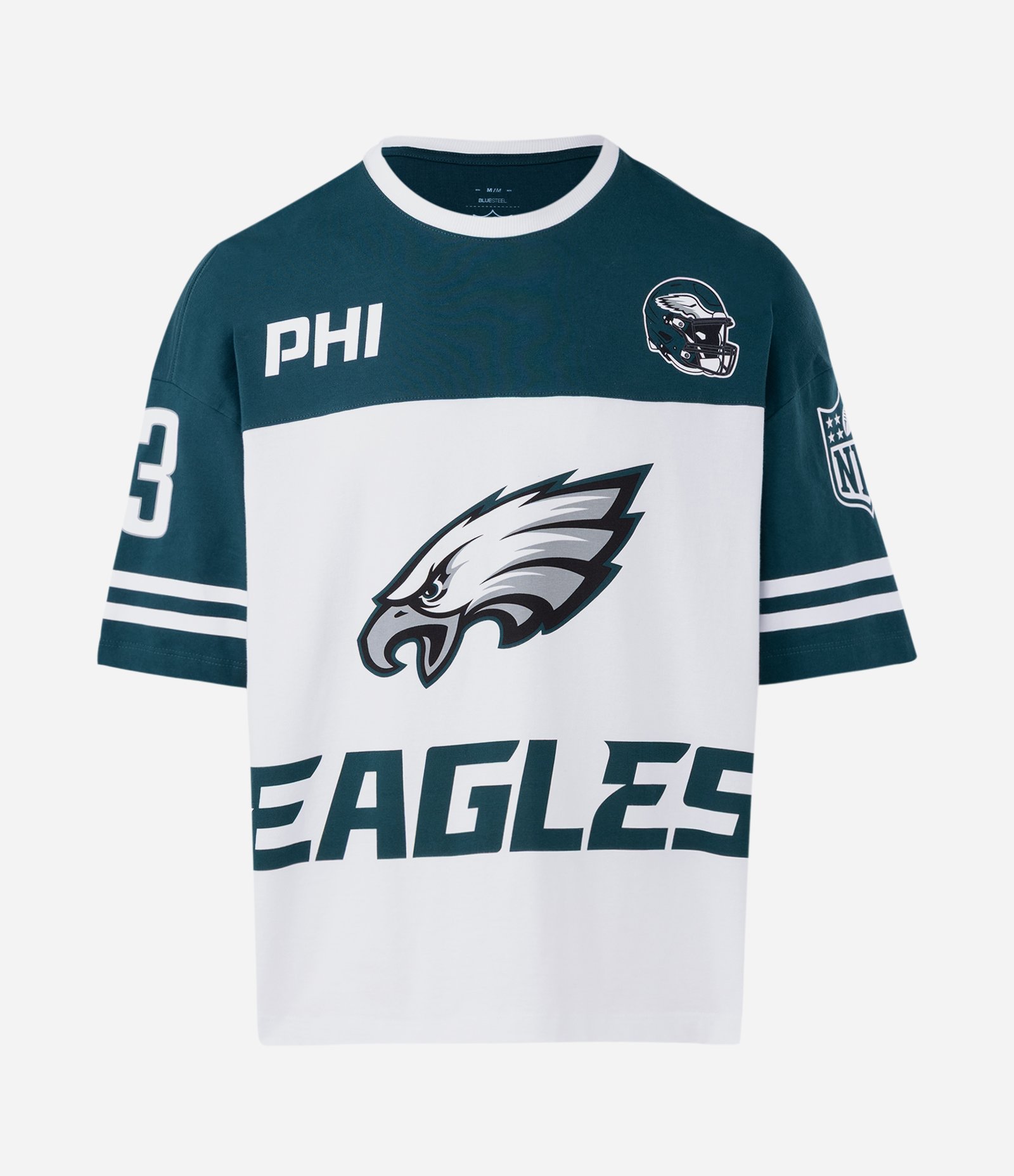 Camiseta Oversized em Algodão com Estampa Eagles NFL Verde / Branco 1