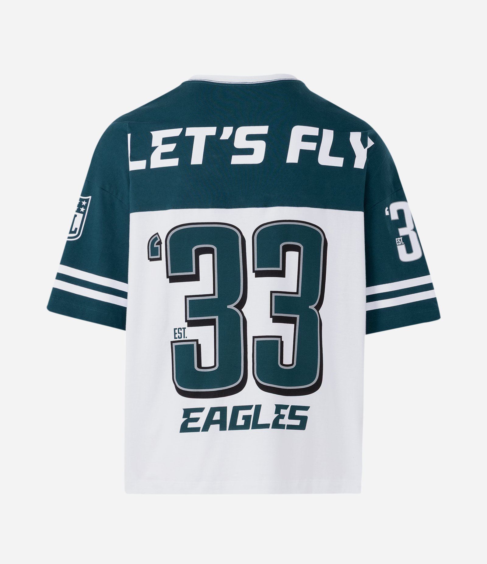 Camiseta Oversized em Algodão com Estampa Eagles NFL Verde / Branco 2