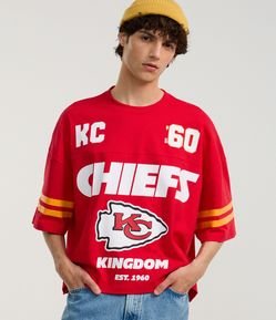 Camiseta Boxy em Algodão com Estampa Lettering Chiefs
