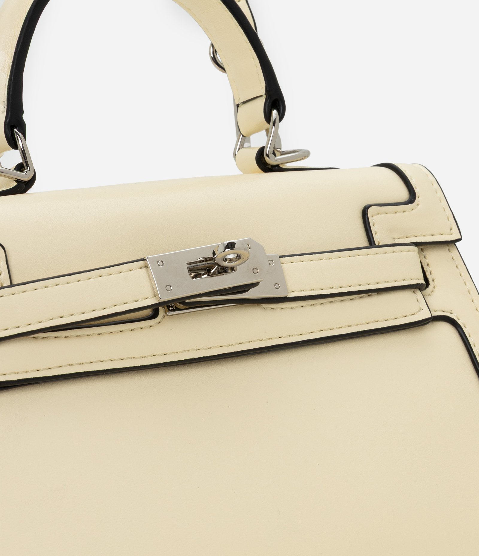 Bolsa Transversal Pequena com Tampa e Viés Contrastantes Amarelo 4