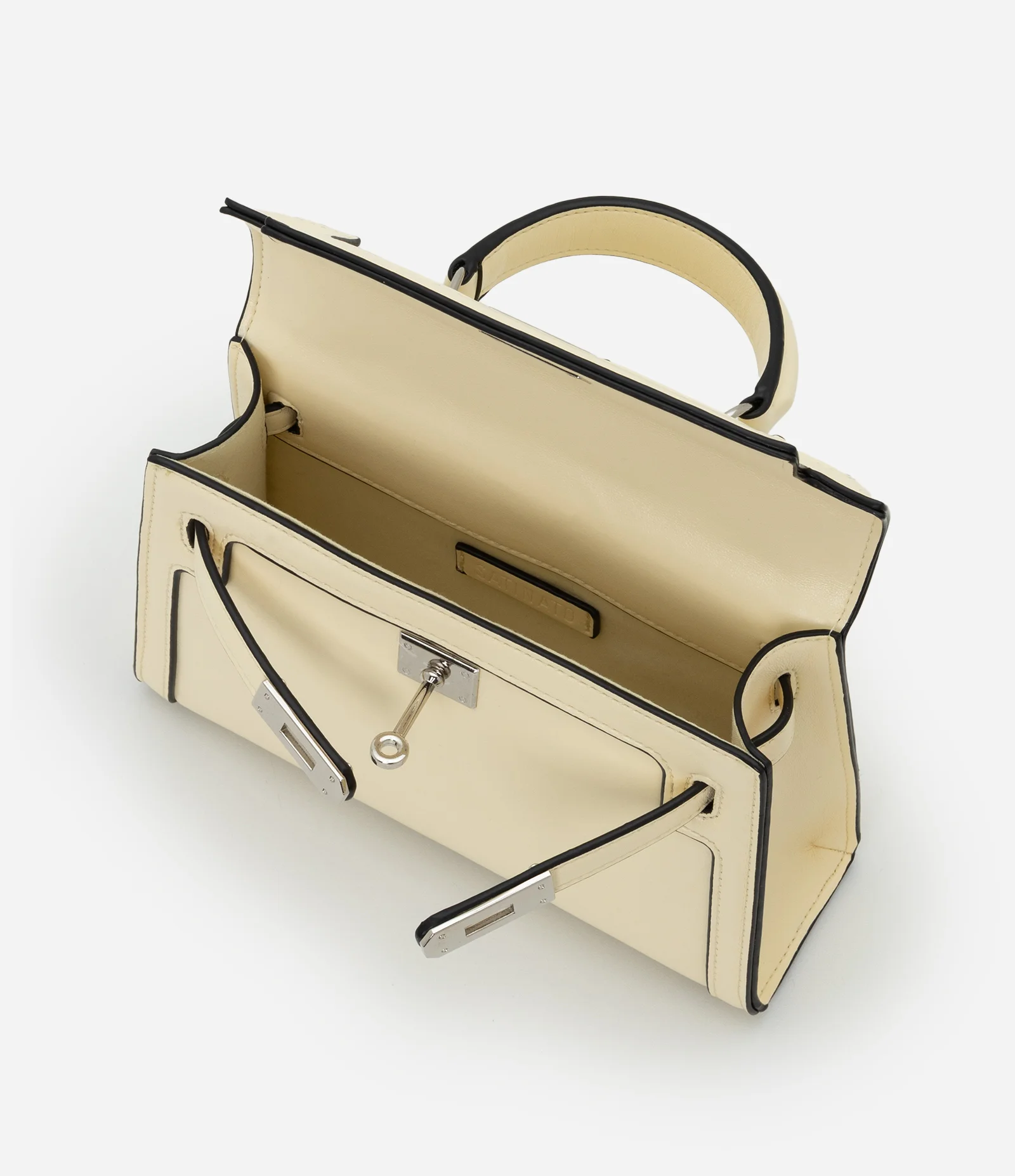 Bolsa Transversal Pequena com Tampa e Viés Contrastantes Amarelo 7