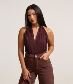 Body em Tule Frente Única com Costas Diferenciadas