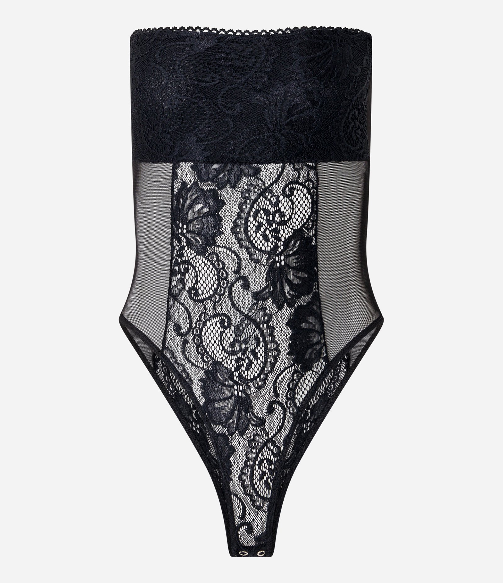 Body em Tule Texturizado com Renda Frontal Preto 6