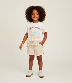 Short Infantil em Modal com Estampa Localizada - Tam 1 a 6 Anos