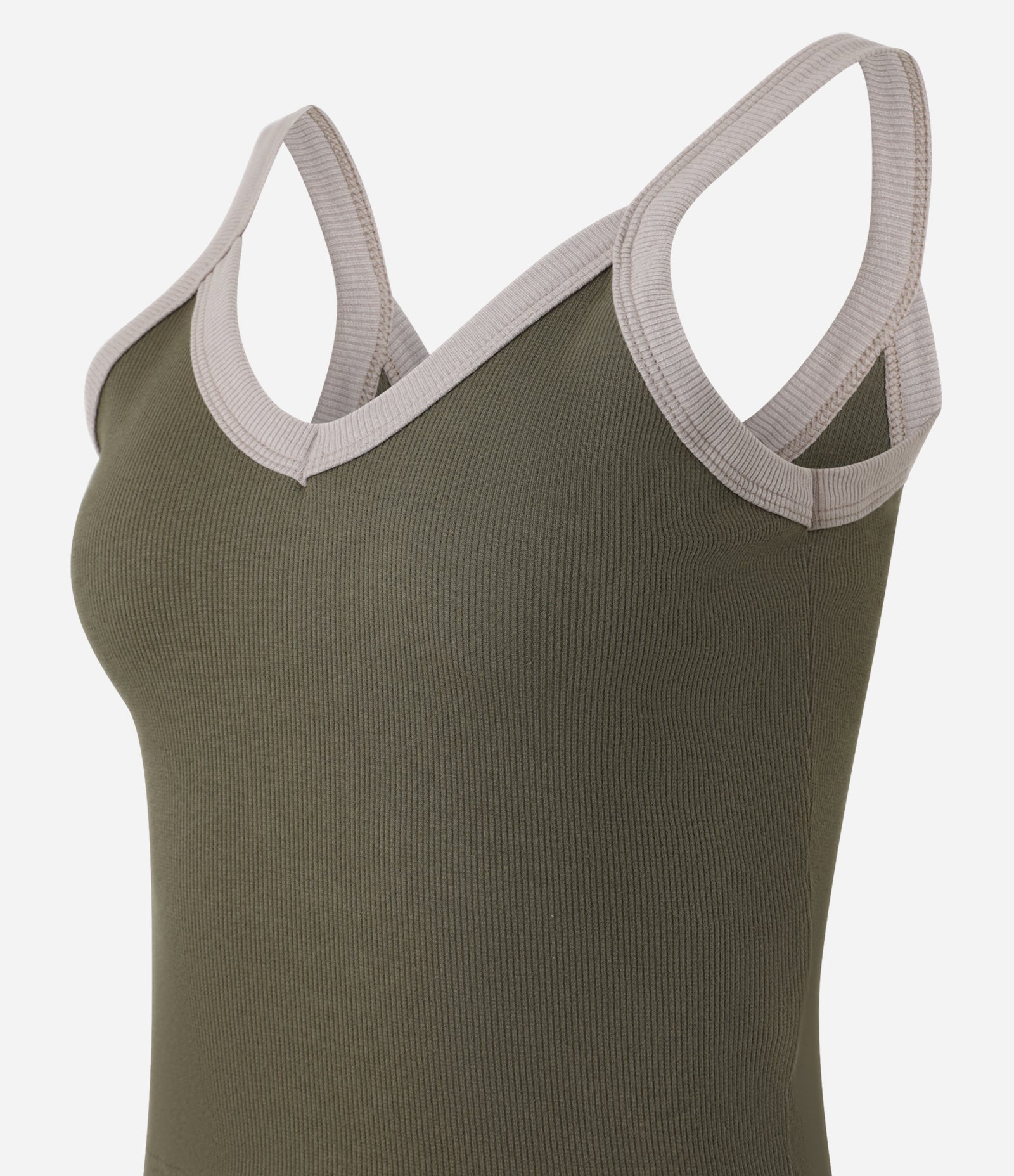 Blusa de Alça em Ribana com Detalhes Contrastantes Verde 5