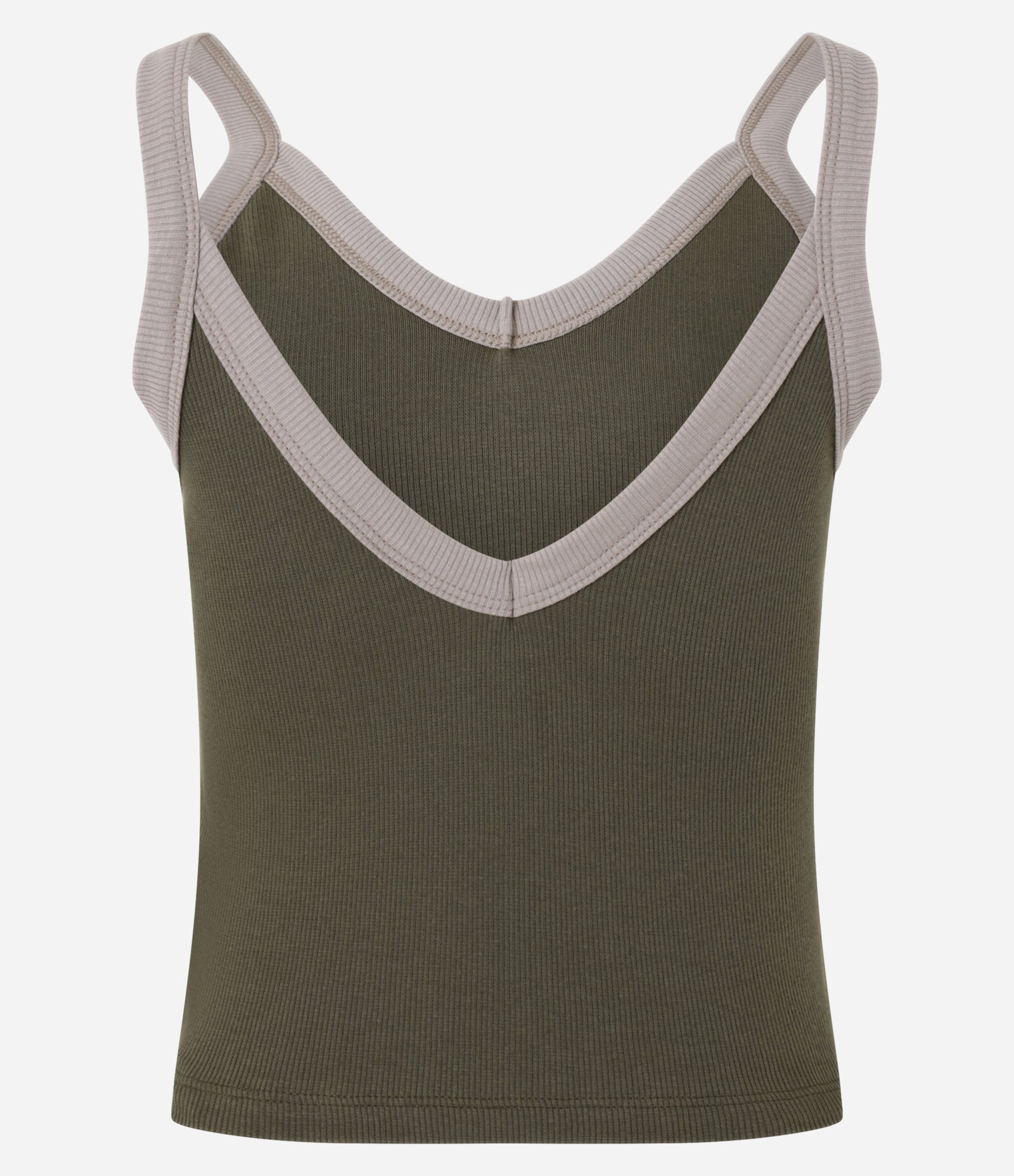 Blusa de Alça em Ribana com Detalhes Contrastantes Verde 6