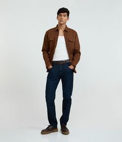 Calça Slim em Jeans com Bolsos com Tech Denim