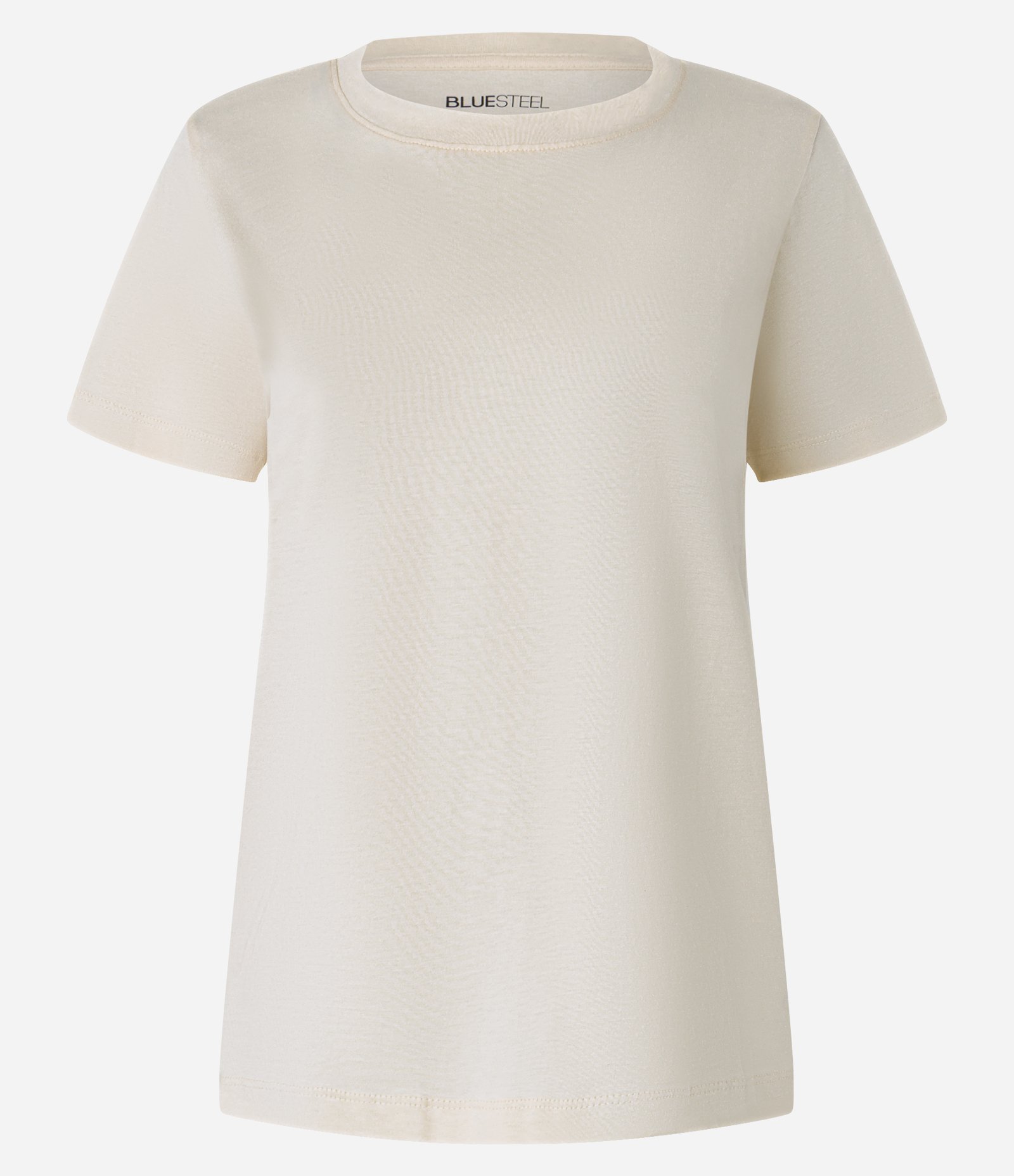 Camiseta Básica em Algodão com Manga Curta Creme 5