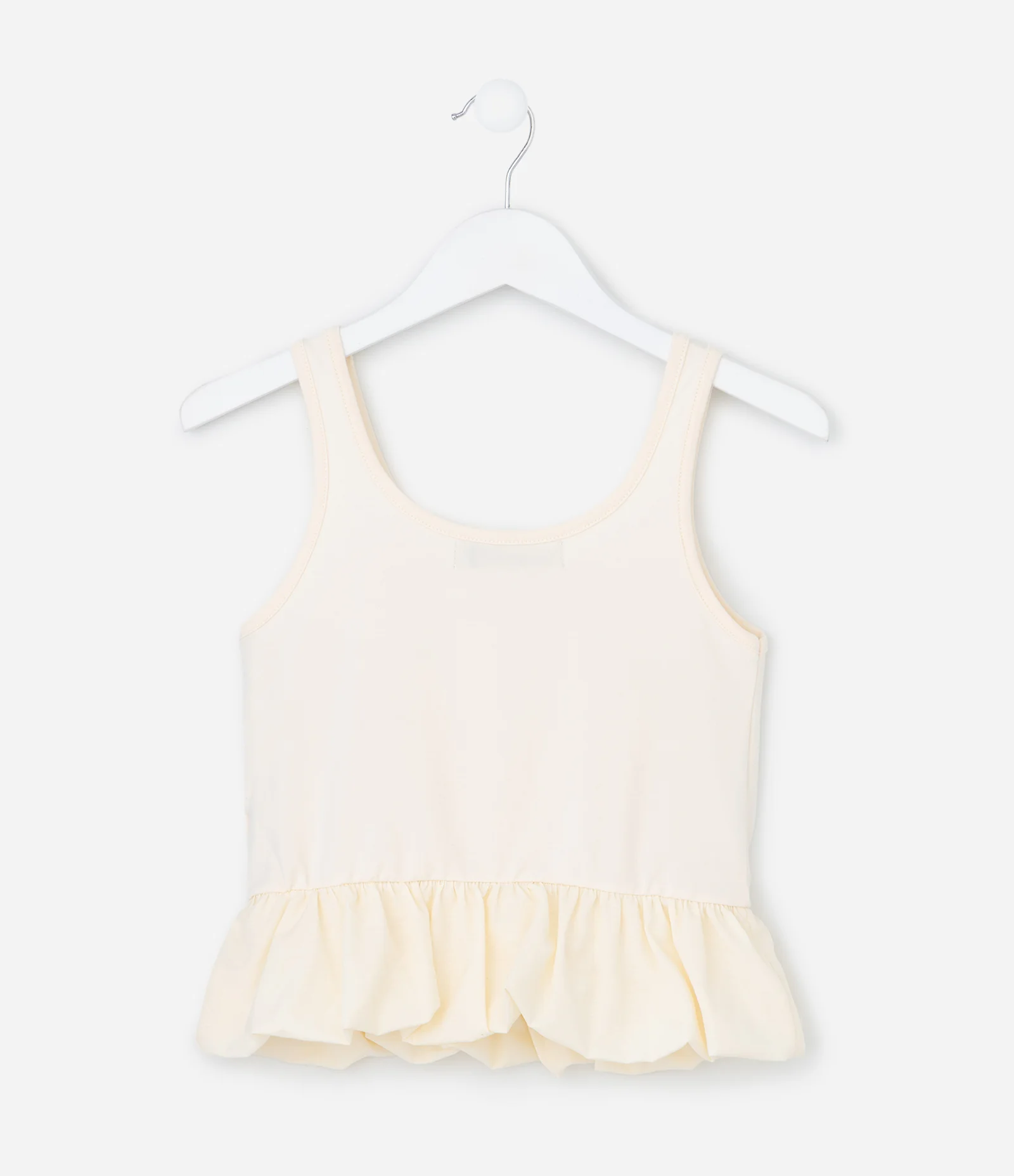 Blusa Balonê Infantil em Algodão - Tam 5 a 14 Anos Bege 2