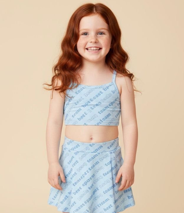 Regata Cropped Infantil com Lettering Sport - Tam 2 a 6 Anos