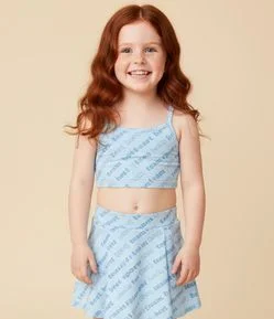 Regata Cropped Infantil com Lettering Sport - Tam 2 a 6 Anos