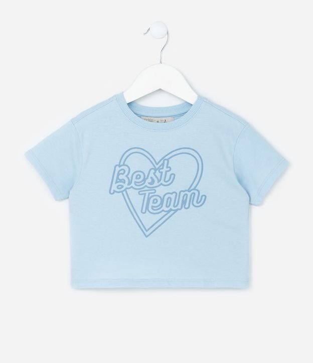 Blusa Infantil com Estampa de Coração e Lettering - Tam 1 A 5 Anos