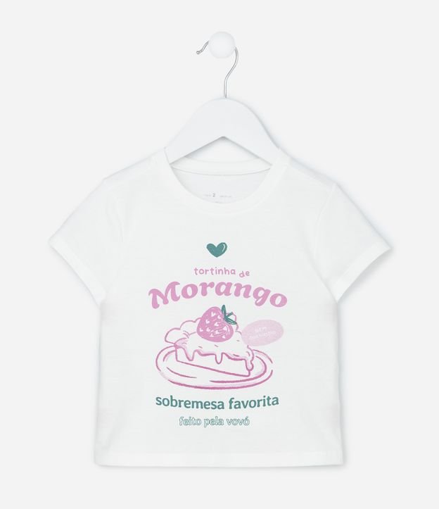 Blusa Infantil Tortinha de Morango - Tam 1 a 6 Anos