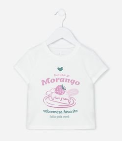 Blusa Infantil Tortinha de Morango - Tam 1 a 6 Anos