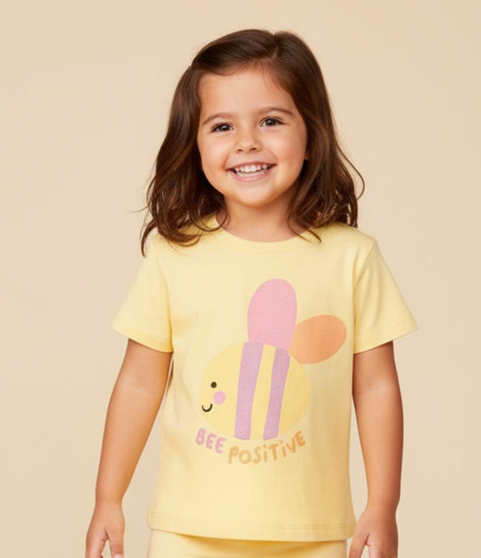 Blusa Infantil com Estampa de Abelha - Tam 1 a 6 Anos Amarelo 1