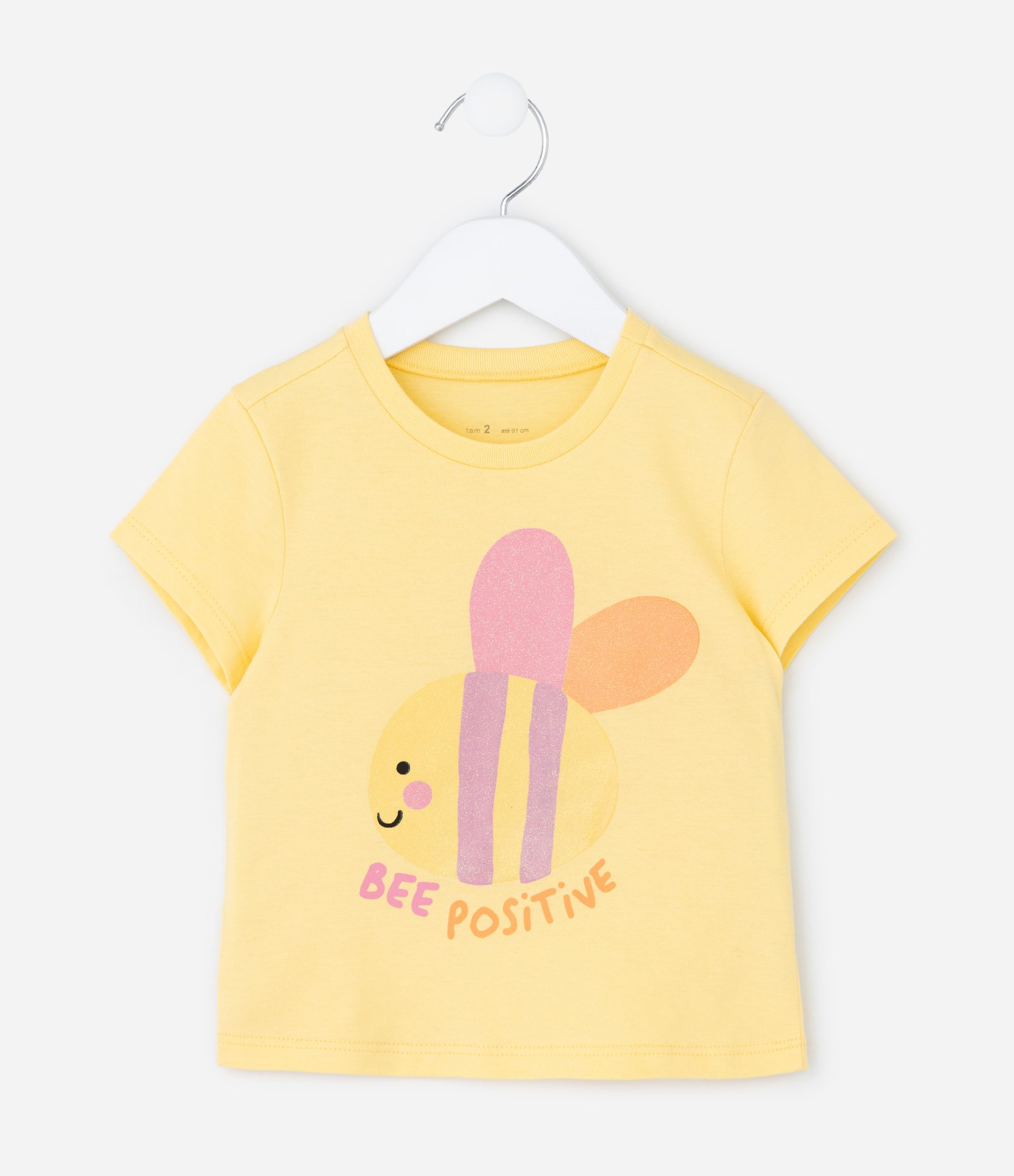 Blusa Infantil com Estampa de Abelha - Tam 1 a 6 Anos Amarelo 2
