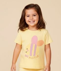 Blusa Infantil com Estampa de Abelha - Tam 1 a 6 Anos