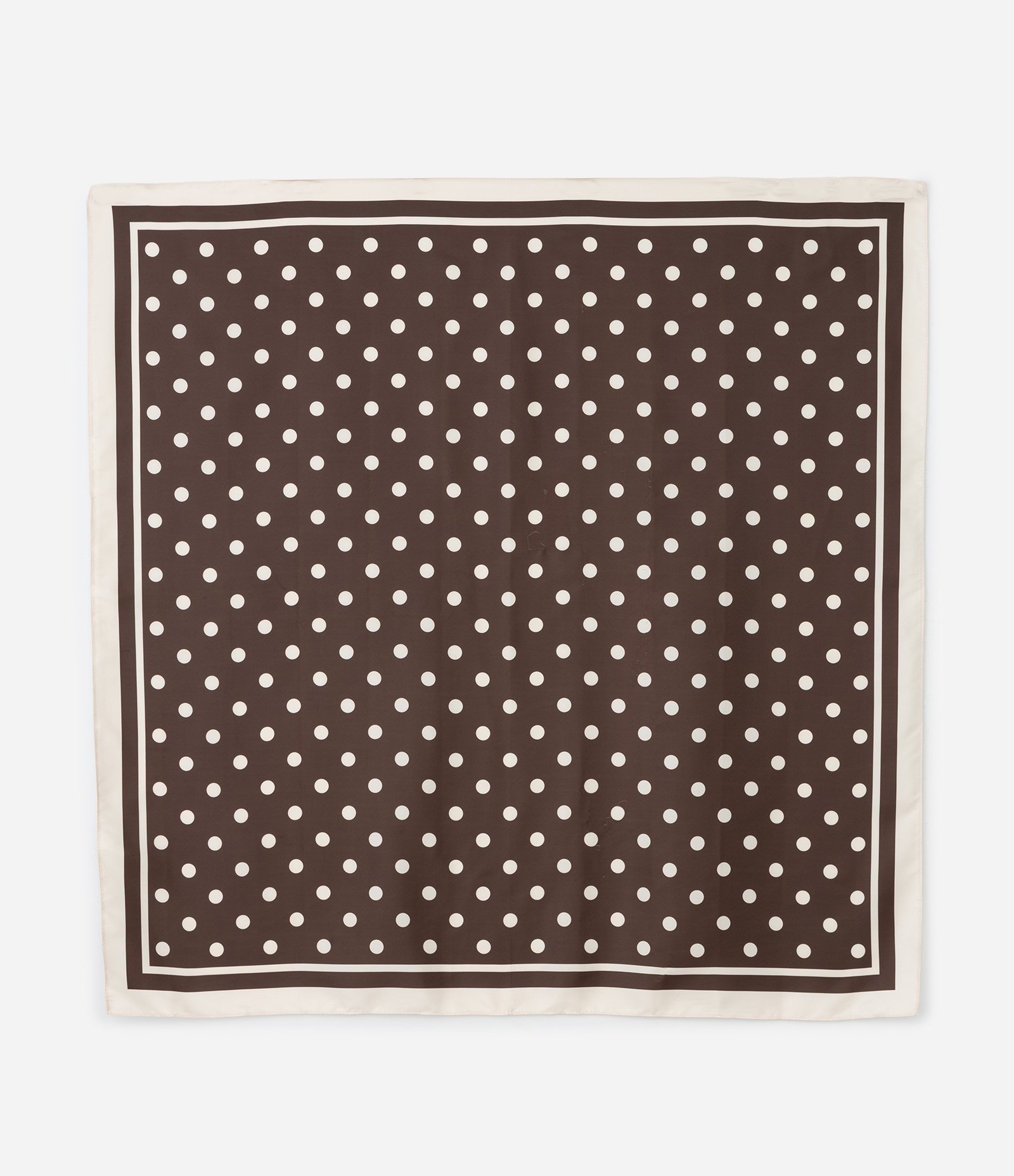 Lenço Quadrado Acetinado com Estampa Poá Curve & Plus Size Marrom 1