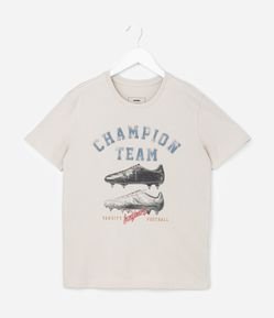 Camiseta Infantil com Estampa Chuteiras - Tam 5 a 14 Anos