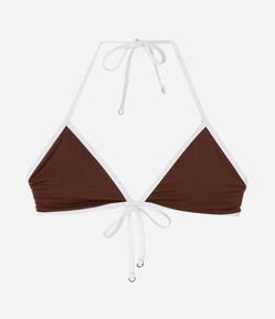Biquíni Top Triangulo Fixo em Microfibra com Viés Contrastante