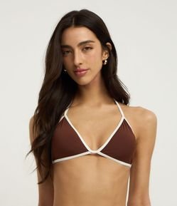 Biquíni Top Triangulo Fixo em Microfibra com Viés Contrastante
