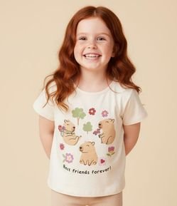 Blusa Infantil com Estampa de Capivara - Tam 1 a 6 Anos
