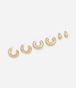 Kit 03 Brincos Argola Variadas