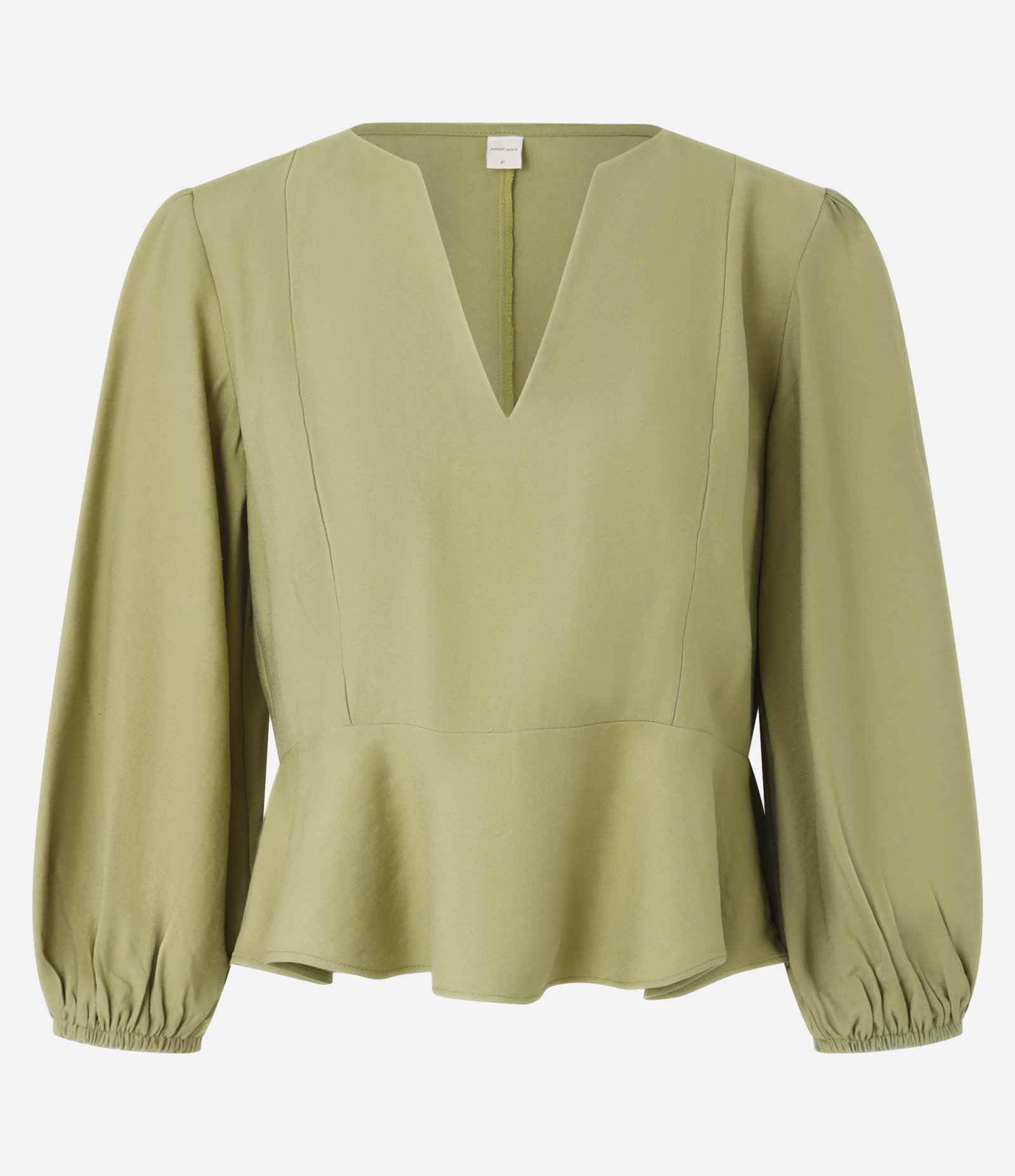 Blusa Peplum em Crepe com Manga Bufante Verde 5